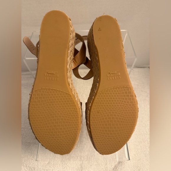 Stuart Weitzman Espadrille Wedge Sandals Nude Leather Size 8.5 | Italy - Picture 9 of 10